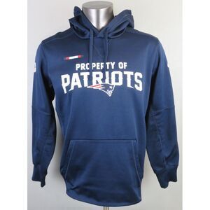 Mens NFL‎ New England Patriots Nike Hoodie Sweatshirt Size M Dri Fit Hooded Blue